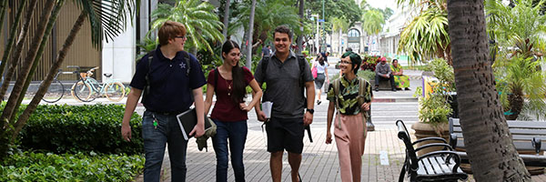 students walking