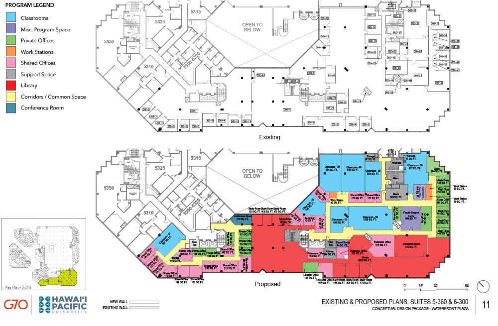 Existing and Proposed Plans: Suites 5-360 and 6-300