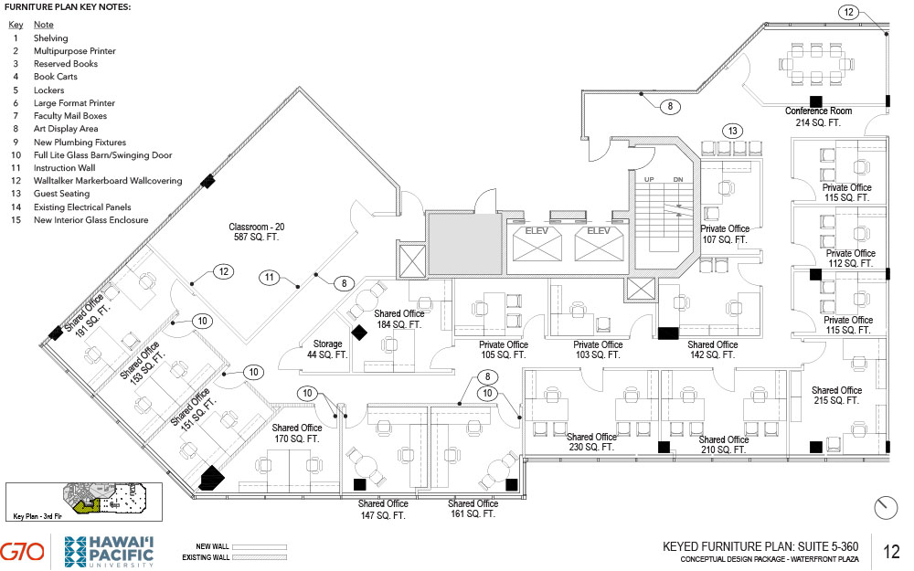 Keyed Furniture Plan: Suite 5-360