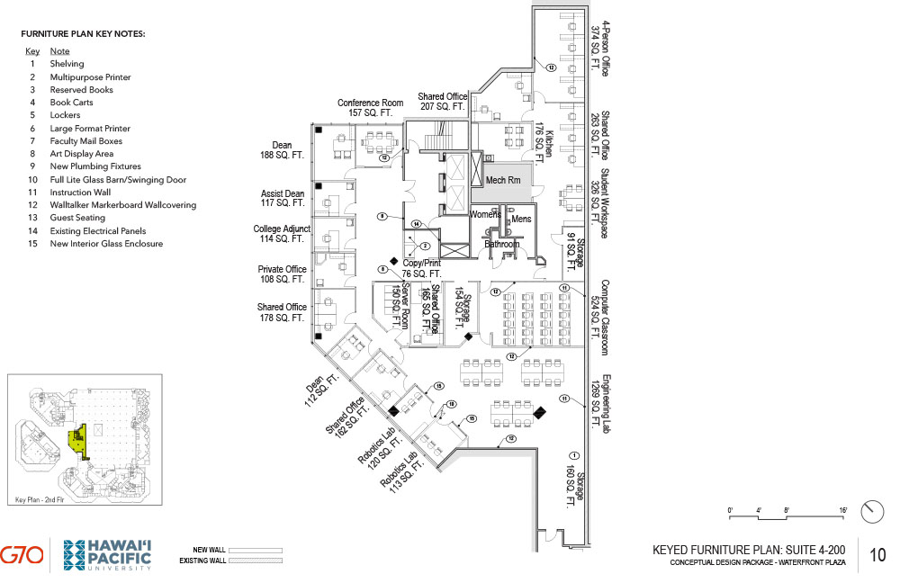 Keyed Furniture Plan: Suite 4-200