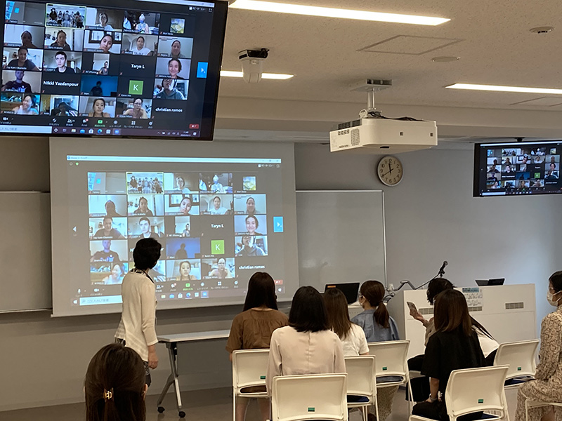 TWMU students and faculty with HPU students and faculty on Zoom