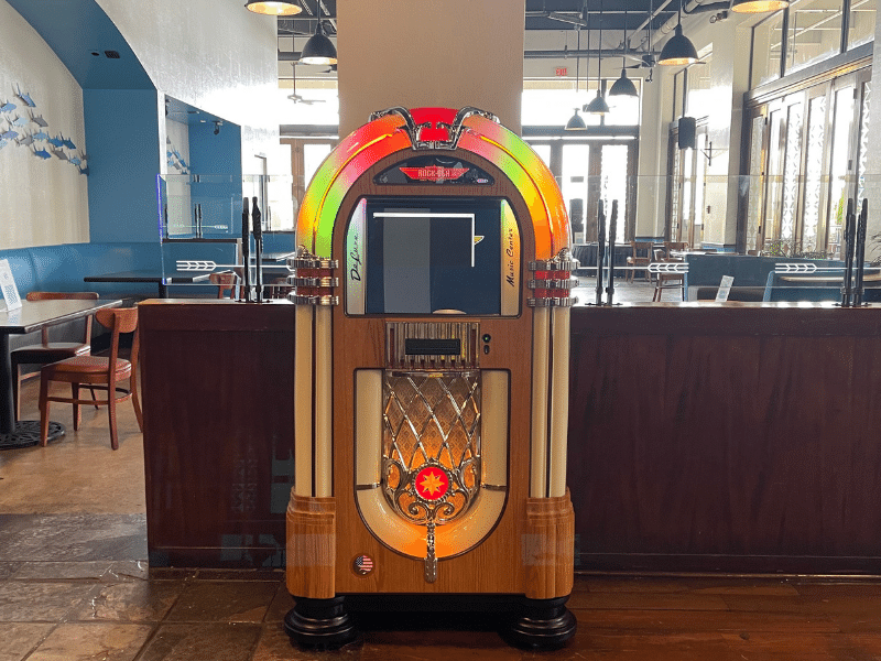 digital jukebox at Sharky's Cove