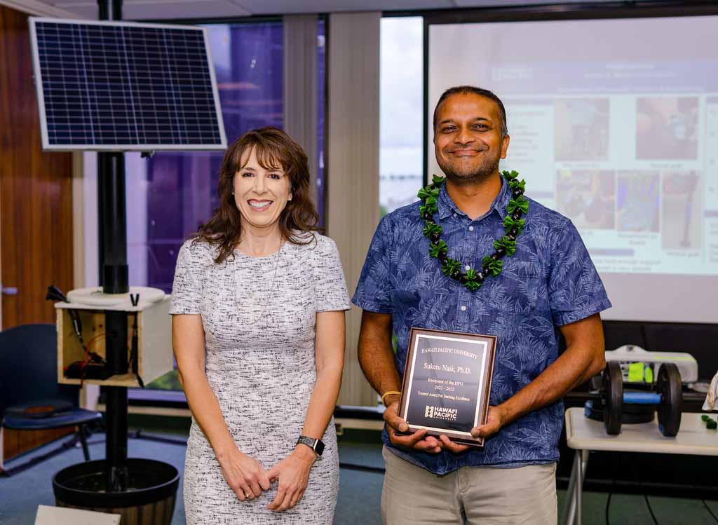 Senior Vice President and Provost Jennifer Walsh, Ph.D., and Suketu Naik, Ph.D