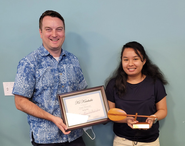 Venus Asencion (pictured right with University Registrar David Barrowclough)