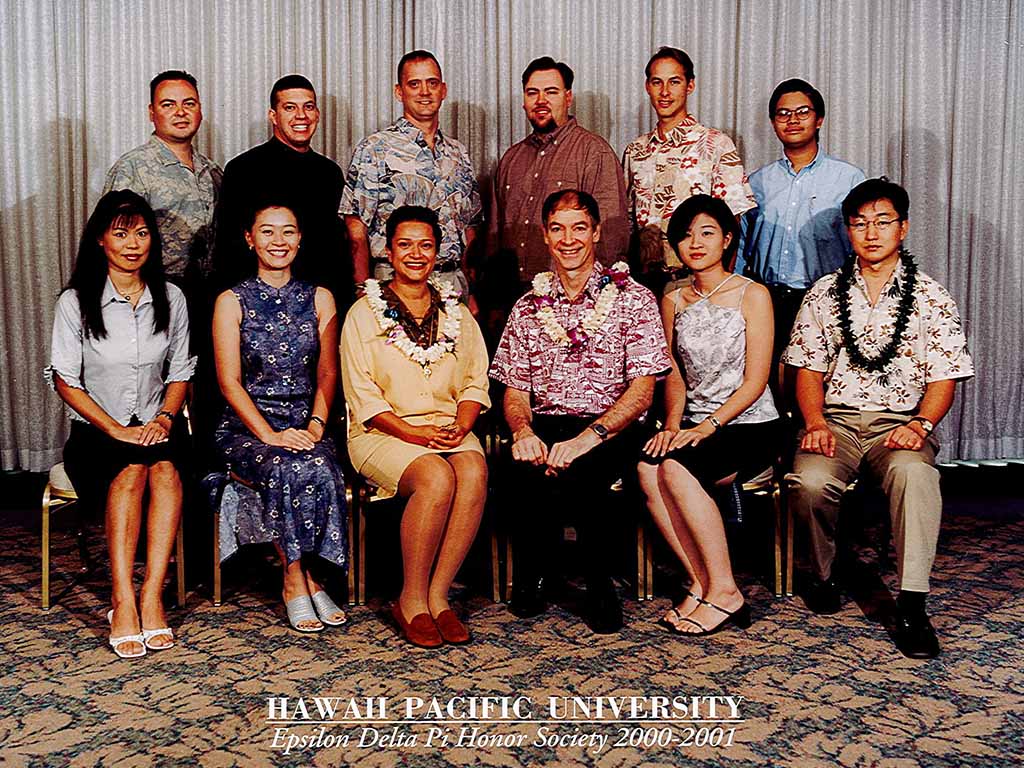HPU's Epsilon Delta Pi Honor Society (Kiwi seen back row, far right).