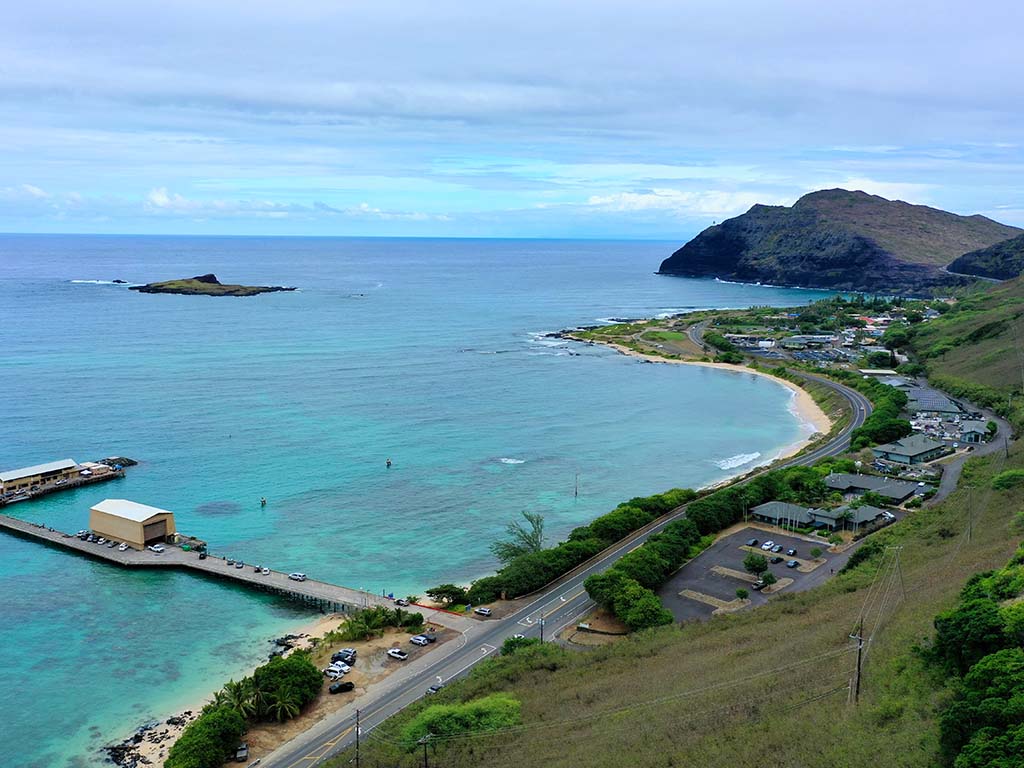 Aerial view of Oceanic Institute of Hawai‘i Pacific University.