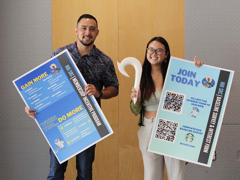 Blaize Soakai and HPU student Madison Lee-Tran at the HUI SRC Blood Drive