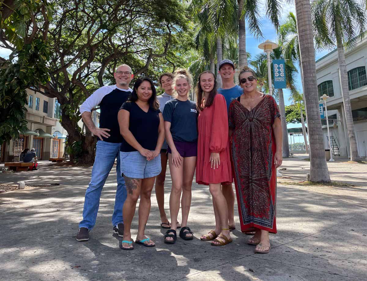 Pictured are: Serge A. Marek, Ph.D. (Department of History, Humanities, and International Studies faculty and UN Club Faculty Advisor), Sandra Garcia (UN Club Treasurer/MA SUST), Olivia Elmore (BA International Studies), River Feuling (BA Political Science), Makenna Cooley (BA International Studies), Keith Gray (MA DMS), Chrystie Brandt (MA SUST)