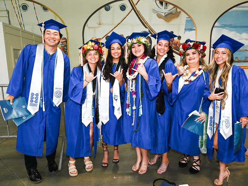 HPU students on graduation day