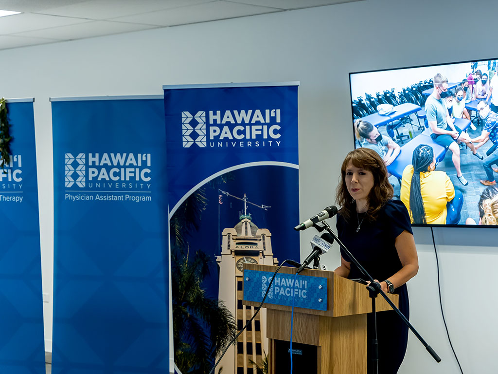 HPU Senior Vice President and Provost Jennifer Walsh at HPU's Media Day