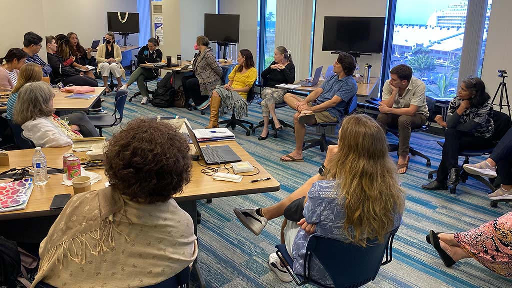 HPU professors and adjunct faculty attend a HUI Scholars writing retreat