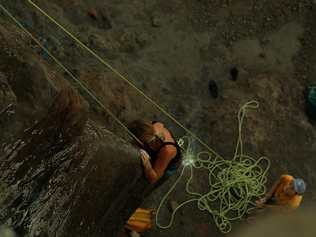 Rock climbers ascend in the short film 'Ascent'