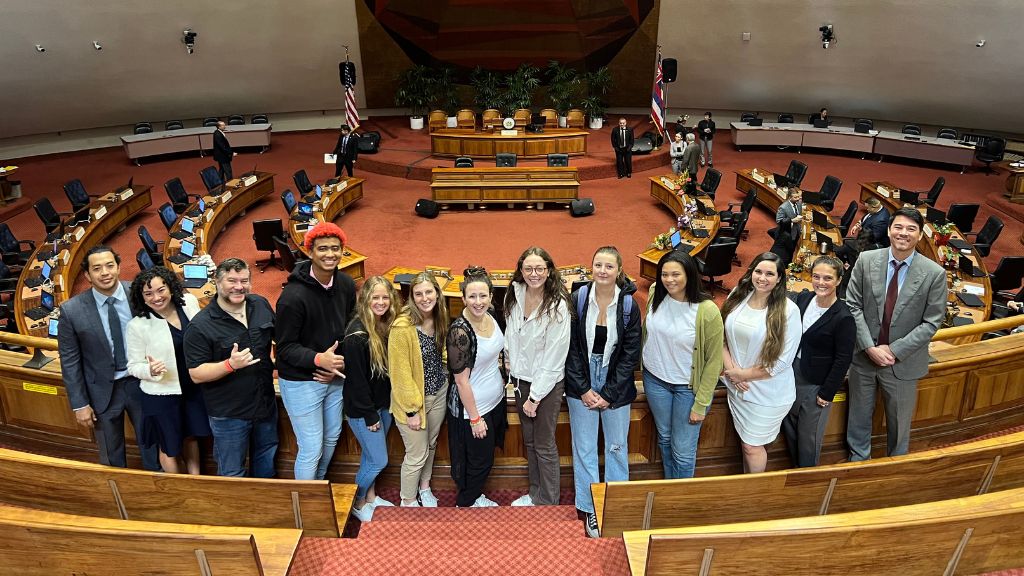 HPU Students inside the Capitol Chambers