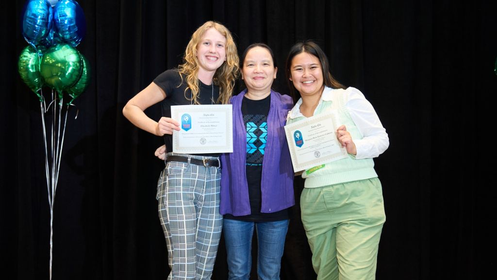 Pictured from left to right: Elizabeth Milner, Dr. Yongli Chen, and Marquesa Calderon