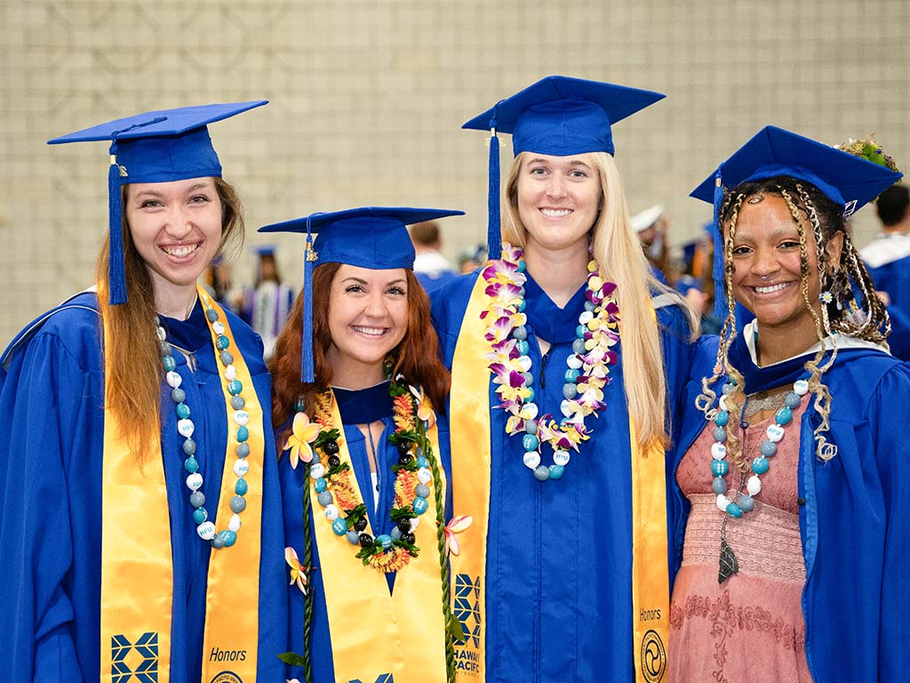 HPU students backstage before the ceremony commenced