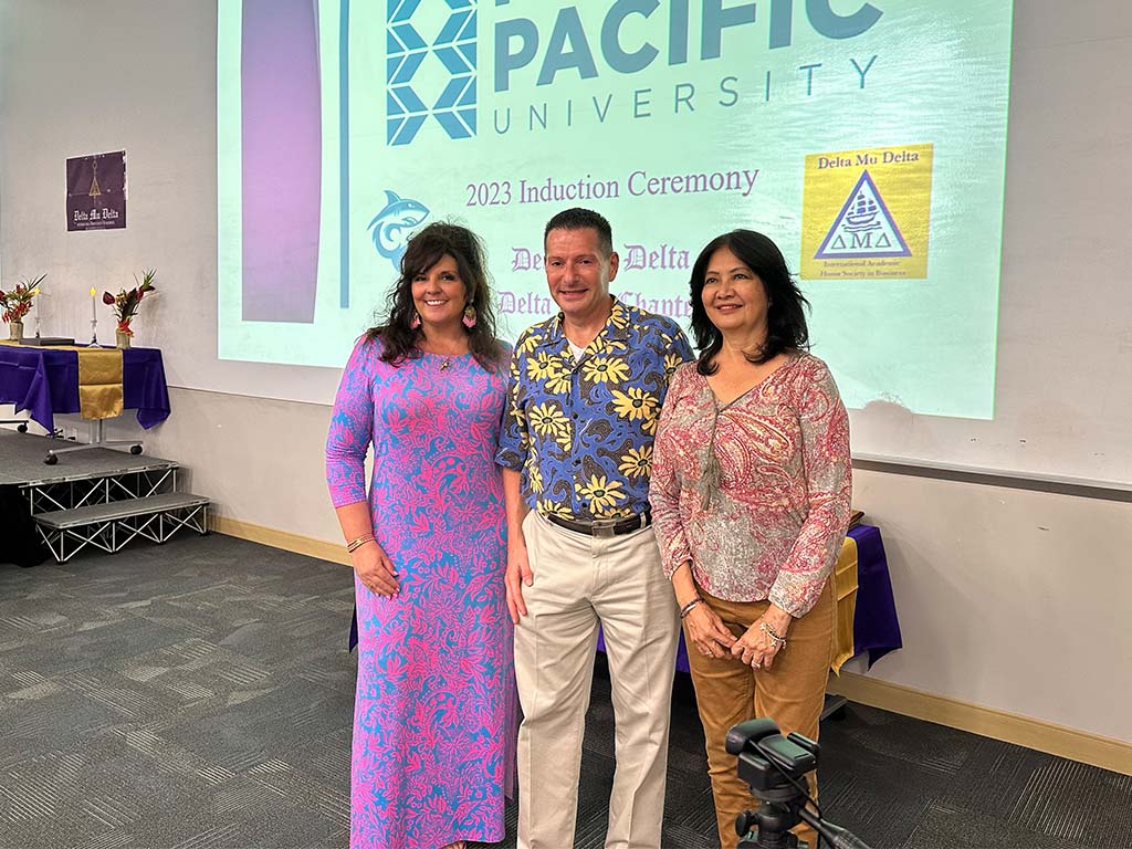 Leslie Blood, Mark Rosenbaum, Michelle Alarcon at the induction ceremony