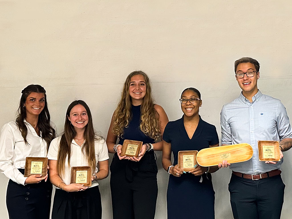 HPU’s national student advertising competition team: (left to right) Megan Marty, Emma Williams, Amber Nelson, Laeila Leslie, Hunter Ferner