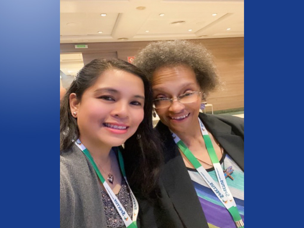 Leeah Javier and Patricia Burrell at the conference