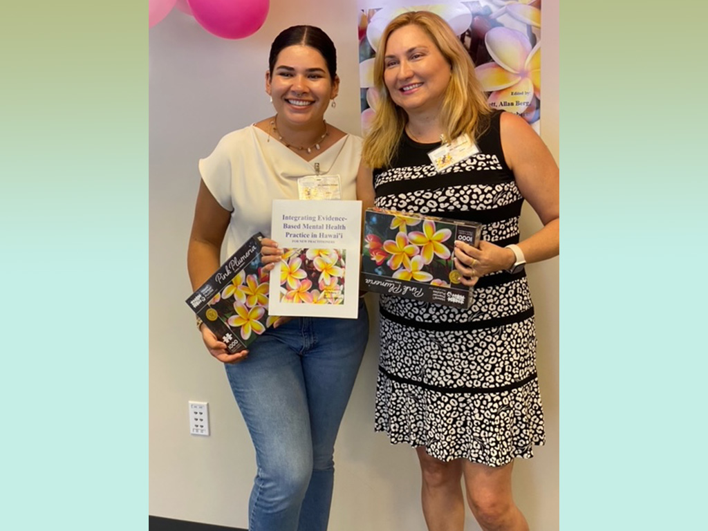 Patricia Maia (right) at the textbook launch