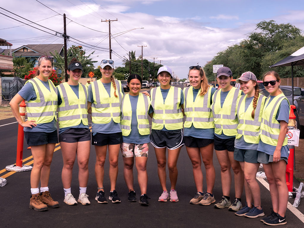 HPU's Center for Marine Debris Research team at the plastic road project