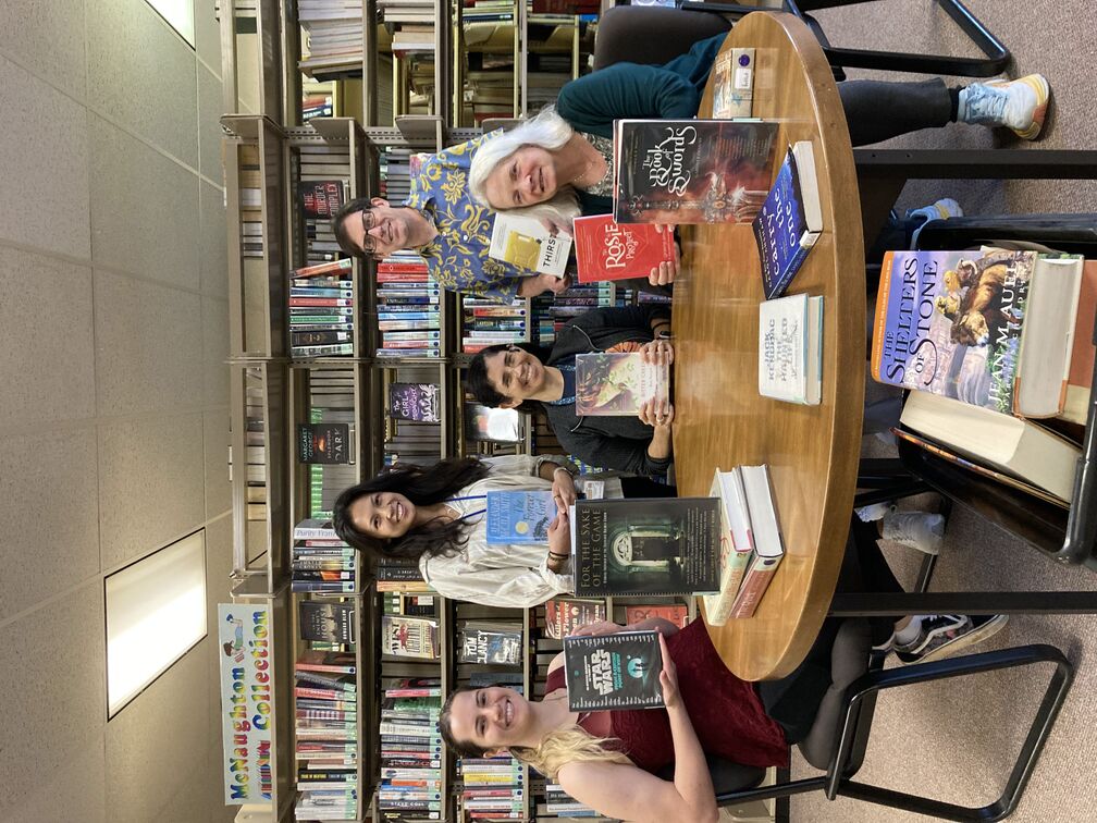 Pictured from left to right: HPU Student Kellen Chevalier, Hawaii State Hospital Occupational Therapists Brianna Hernandez and Fran Macalintal, HPU Librarians Trenton Tubbs and Ruth Hanlon