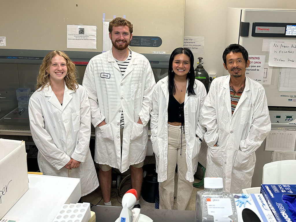 Pictured (left to right) are Elizabeth Milner, Stanley Harms, Jessie Nguyen, Kosuke Ohgo