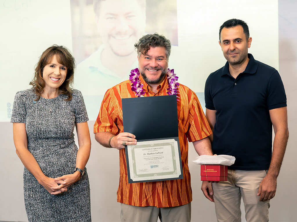 Matthew LoPresti receives the Golden Apple Award for 'Distinguished Undergraduate Teaching'