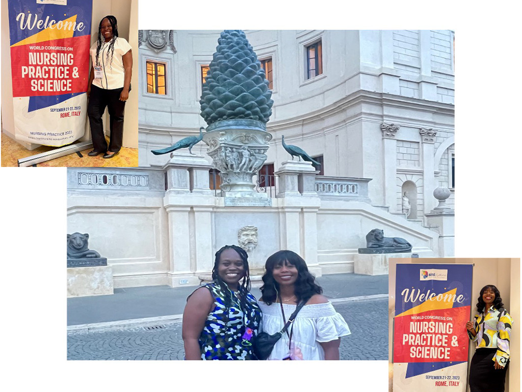 Tandrea Jackson and Shante Gleaton in Rome, Italy, for the 'Nursing Practice 2023' held in September 2023