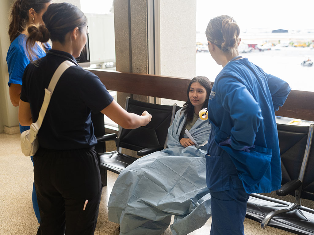 HPU nursing students had the opportunity to work together in trio teams of first responders