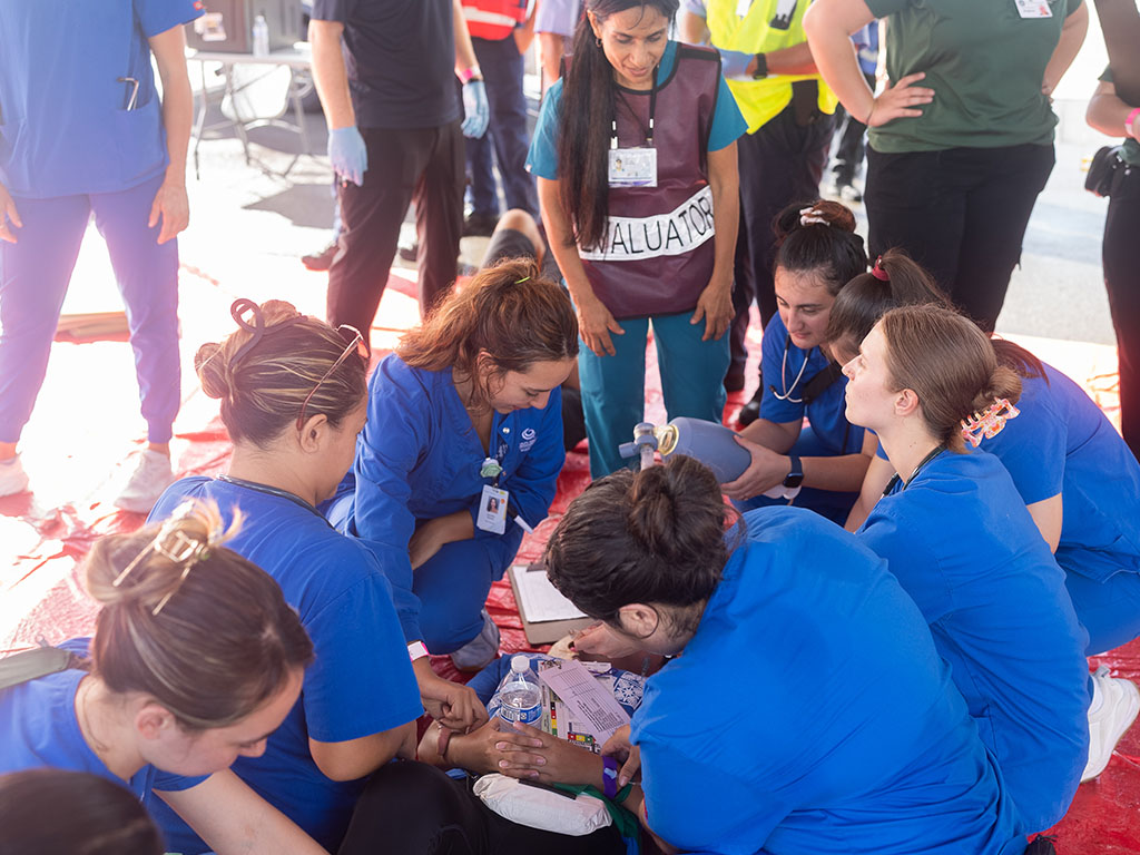 HPU nursing and public health students participated in a Triennial Aircraft Disaster Exercise held at Daniel K. Inouye International Airport