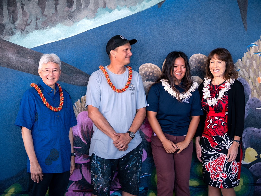 Left to right: John Gotanda, Kai'ili Kaulukukui, Andrea Maminta, Jennifer Walsh