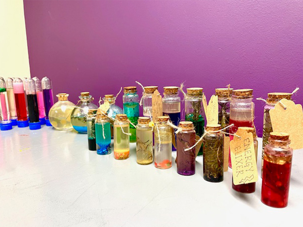Potions that HPU school of education students created in the classroom