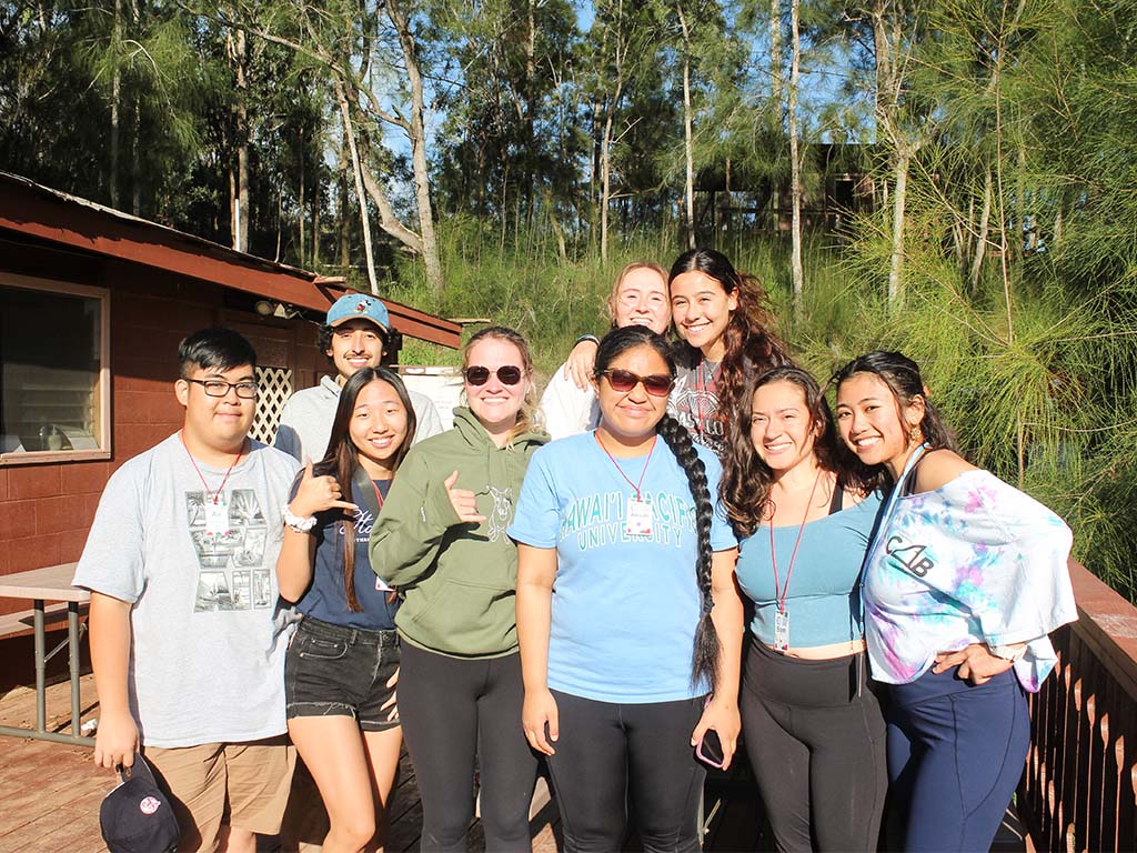 Nine HPU students and the University's Director of Student Activities Robyn Serge attended the Ho’opili Leadership Conference in February 2024