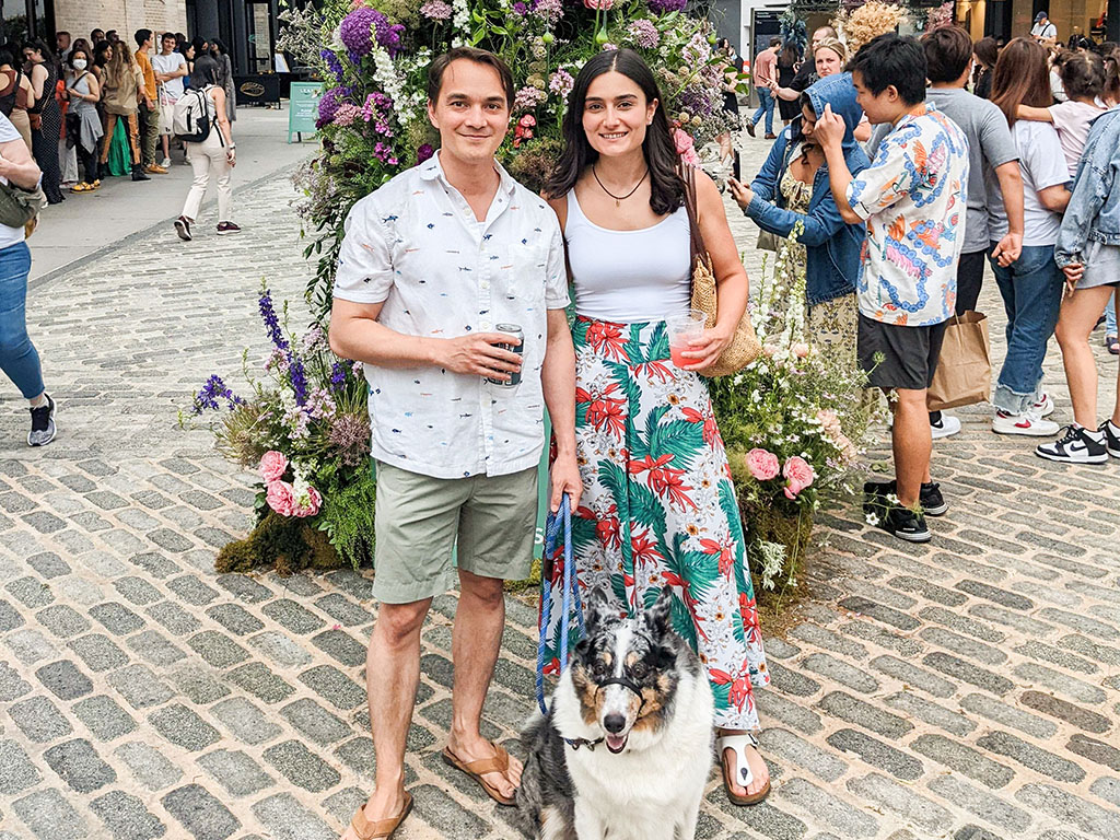 Corey Hansen with his wife in New York City