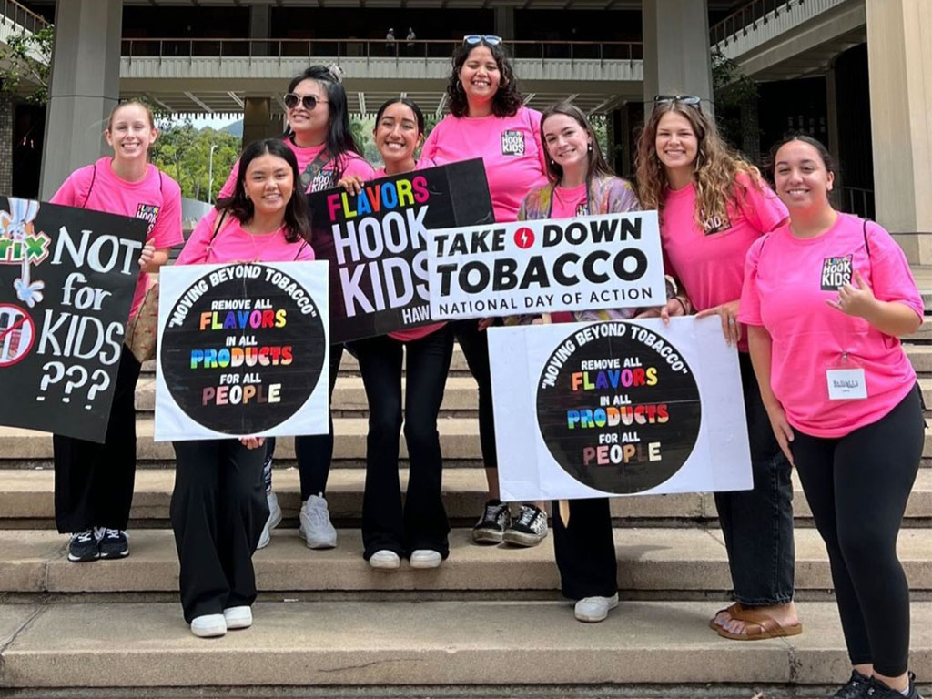 In efforts to increase awareness, advocates have been refreshing banners positioned in front of the Hawai'i State Capitol