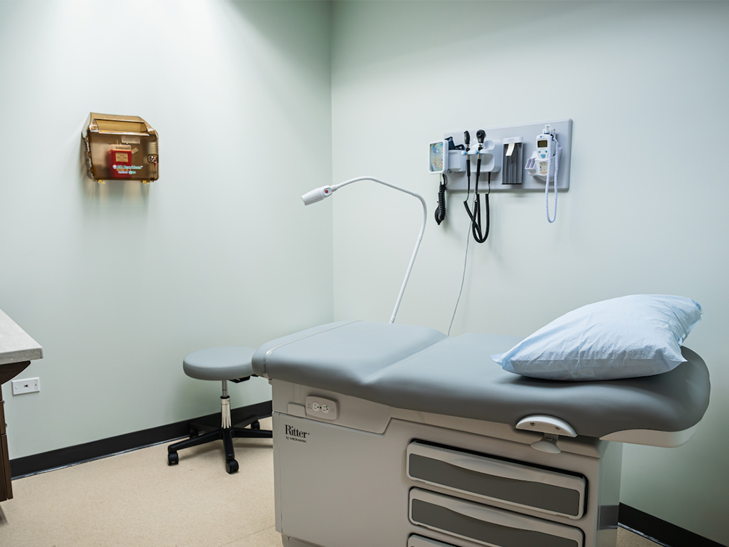 Fully equipped medical exam rooms for clinical skills instruction and formal assessment activities