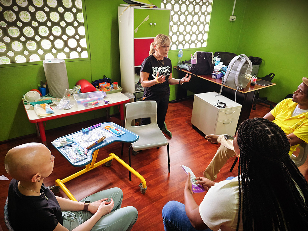 HPU Professor Patty Coker-Bolt teaching in a classroom in St. Lucia