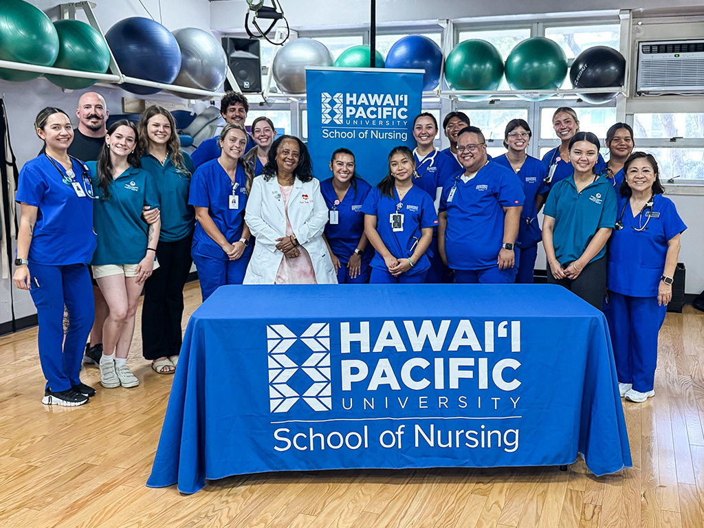 HPU nursing students and public health students provided hands-on health education and screenings at the YMCA's annual 'Healthy Kids Day' in Nu'uanu