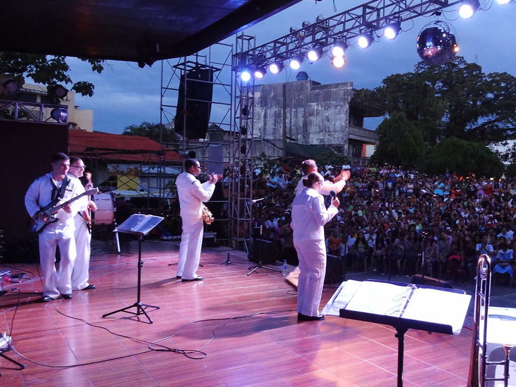 Zach Drury played bass guitar in the Navy band that traveled across Southeast Asia