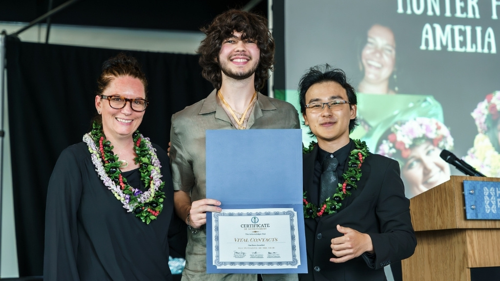 'Vital Contacts,' which received the SGA Initiative of the Year Award, was accepted by Hunter Hurtado