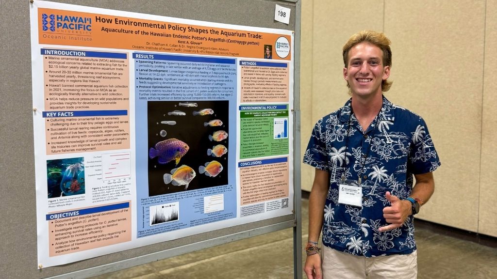 At the 2024 American Fisheries Society conference, Kent Glover won the Best Student Poster Competition