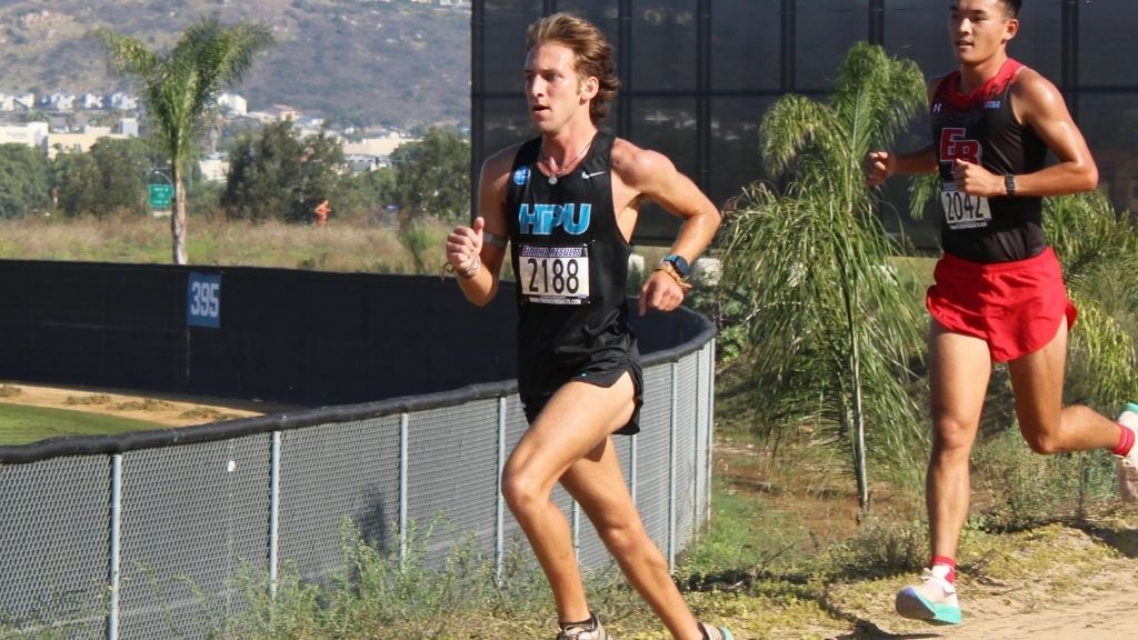Kent Glover running in a Cross Country race