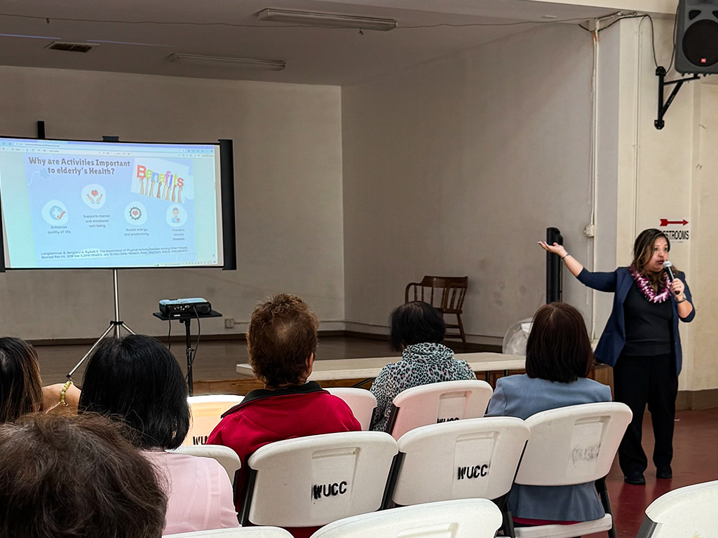 Leeah Javier presentation focused on the impact of structured daily activities on the well-being of elderly patients