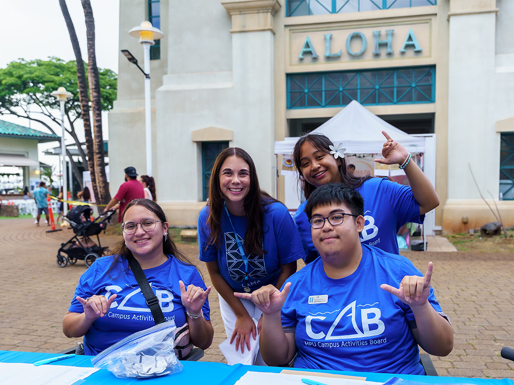 HPU Campus Activity Board (CAB) members at the event