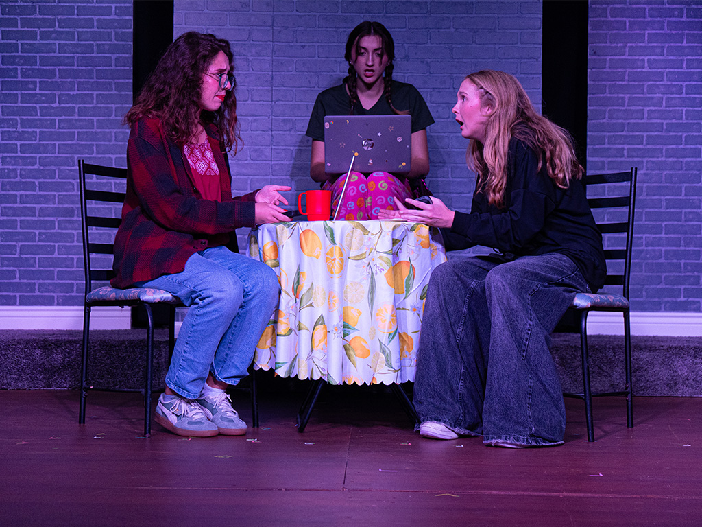 A dramatic scene from the play 'Anti-Hero - Revenge of the Swifties,' by playwright Derick Edgren Otero