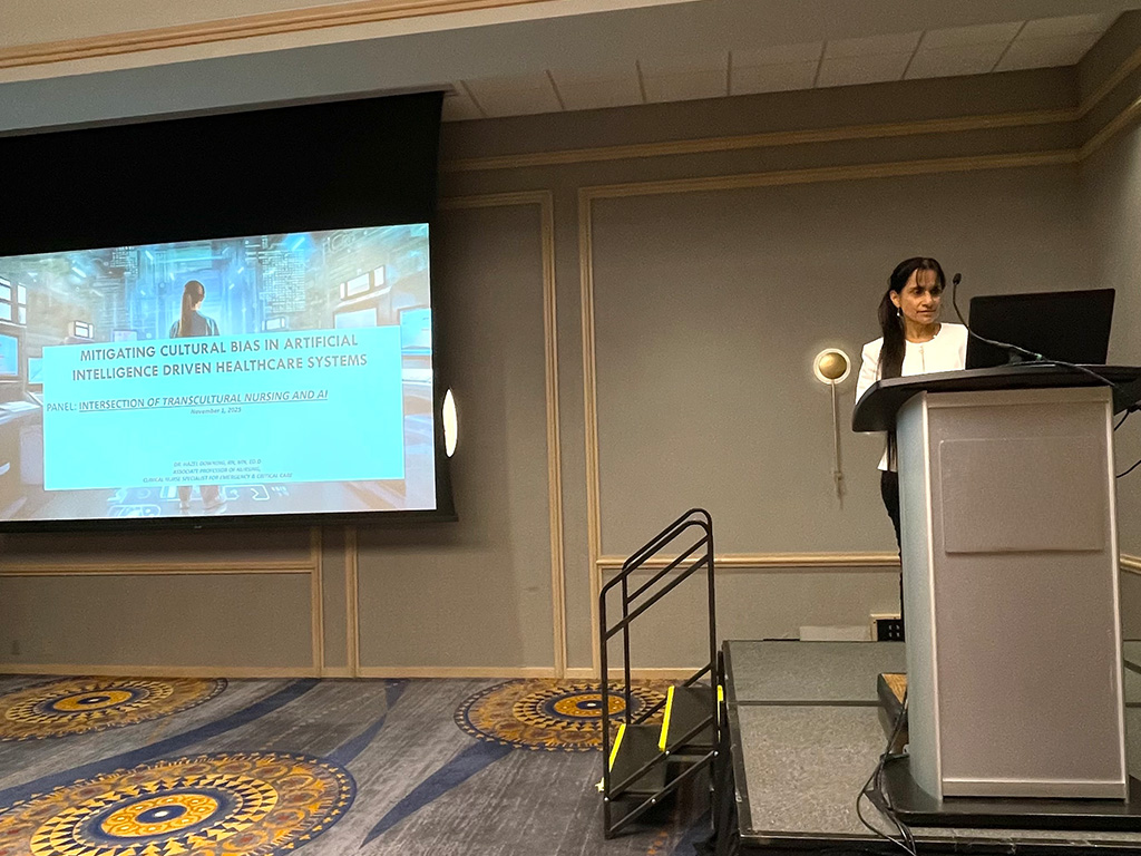 Hazel Downing presenting at the Transcultural Nursing Society Conference in Portland, Maine