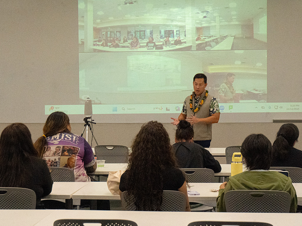 Jeremiah Sarmiento spoke to HPU students about his experience earning his MBA