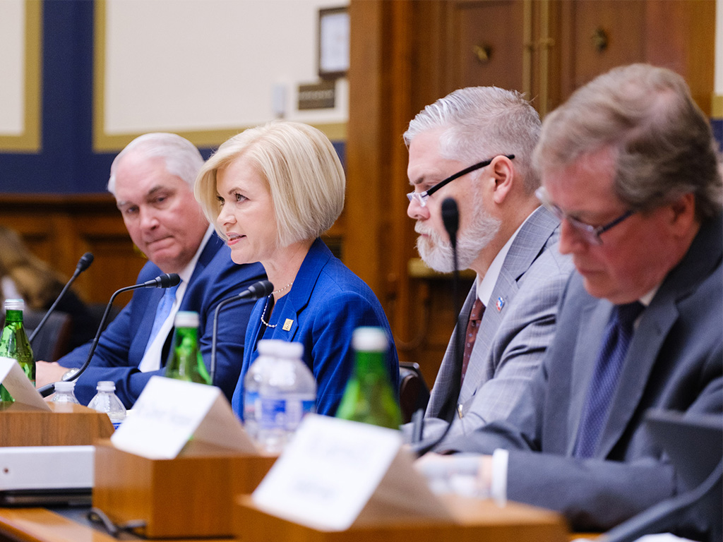 Jill Castilla testifying in U.S. Congress on the topic of deposit insurance