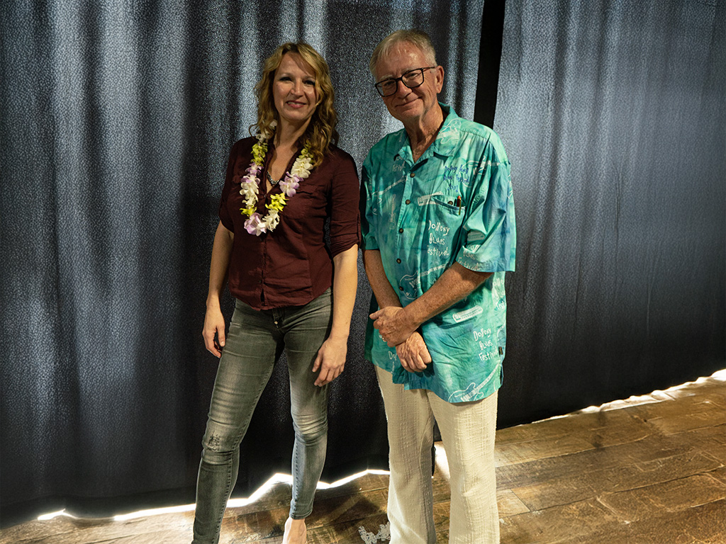 Blues singer and guitarist Ana Popovic with HPU Professor John Hart
