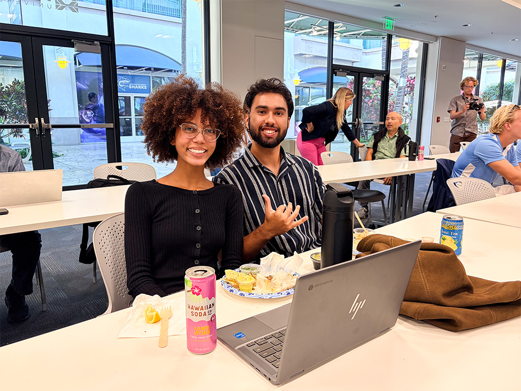 Team AskFlow (left to right): Jenna Bond and Shayden Peahi